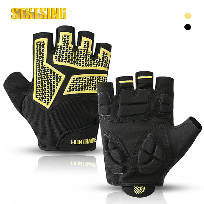 

1 Pair Half Finger Gloves Lightweight MTB Bicycle Gloves for Men Women Breathable Anti-Skid Shock-Absorbing Padded Gloves