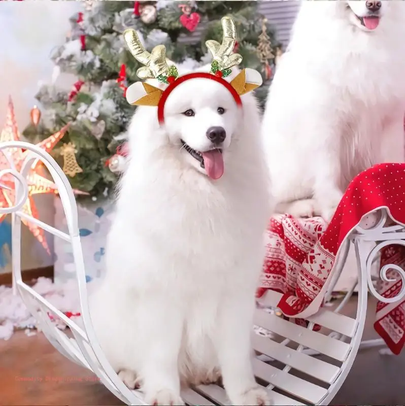 Multifunctional Christmas Pet Headband, Holiday Costume Accessory for Dogs and Cats, Cosplay Props, Ornaments