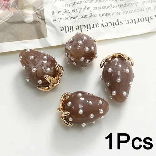 3D 수지 달콤한 딸기 모양 과일 펜던트, DIY 쥬얼리 제작, 귀걸이, 목걸이, 팔찌, 키체인 액세서리 2