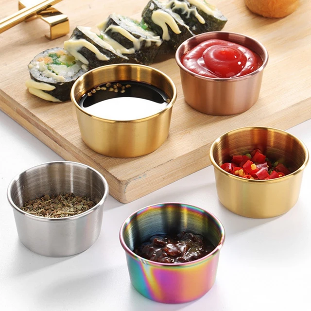 Stainless Steel Sauce Containers Small Salad Sauce Cups With Lid