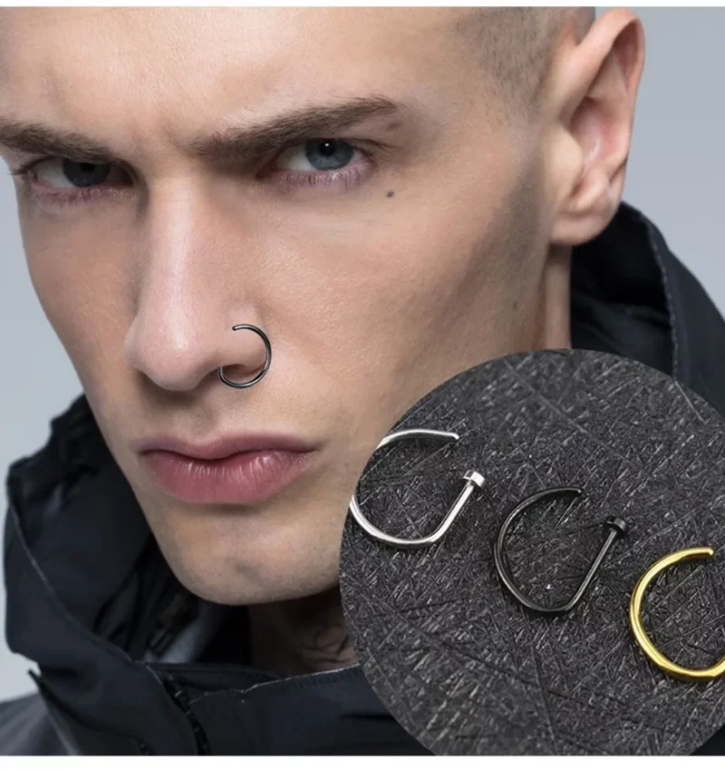 Anello Naso Nostril Orecchini Gold Nose Ring Gold Oro Nostril