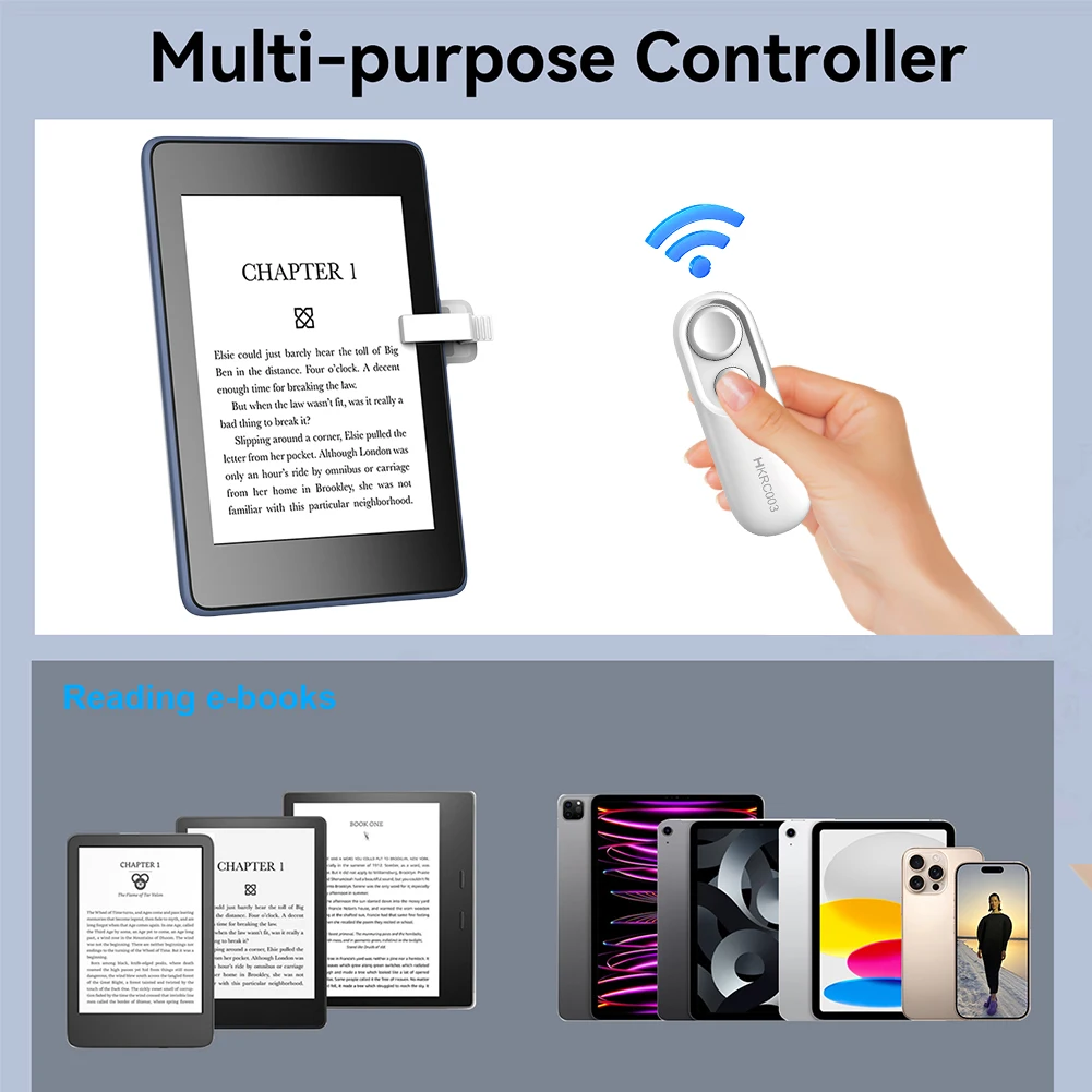 Remote Control Page Turner Camera Camcorder Remote Controls Clicker Page Turner for Kindle Paperwhite Oasis Kobo EReaders