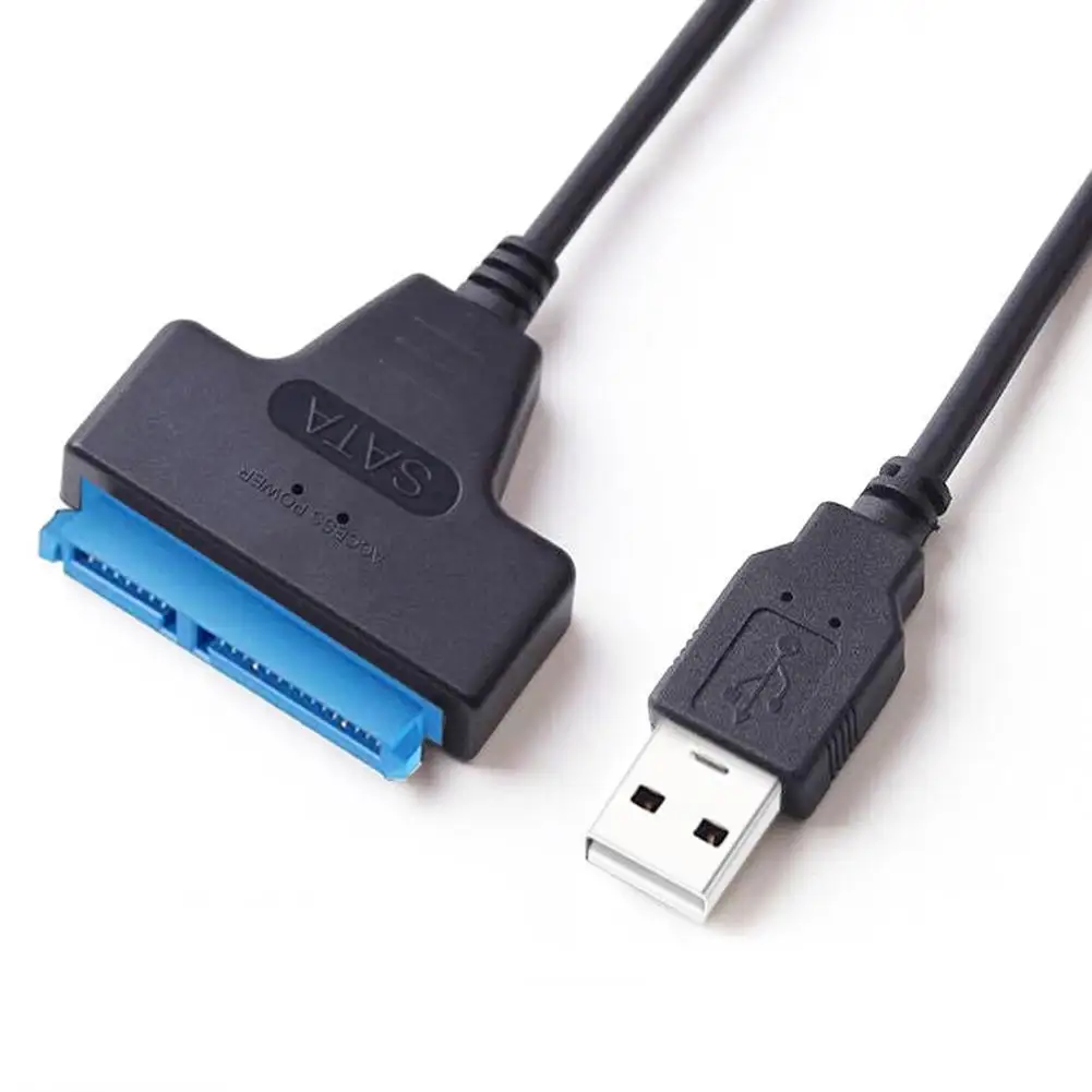 쉬운 드라이브 라인 USB 2.0-SATA 22 핀 케이블 어댑터 컨버터 라인, HDD SSD 연결 코드 와이어, 2.5 인치 하드 디스크 드라이브용