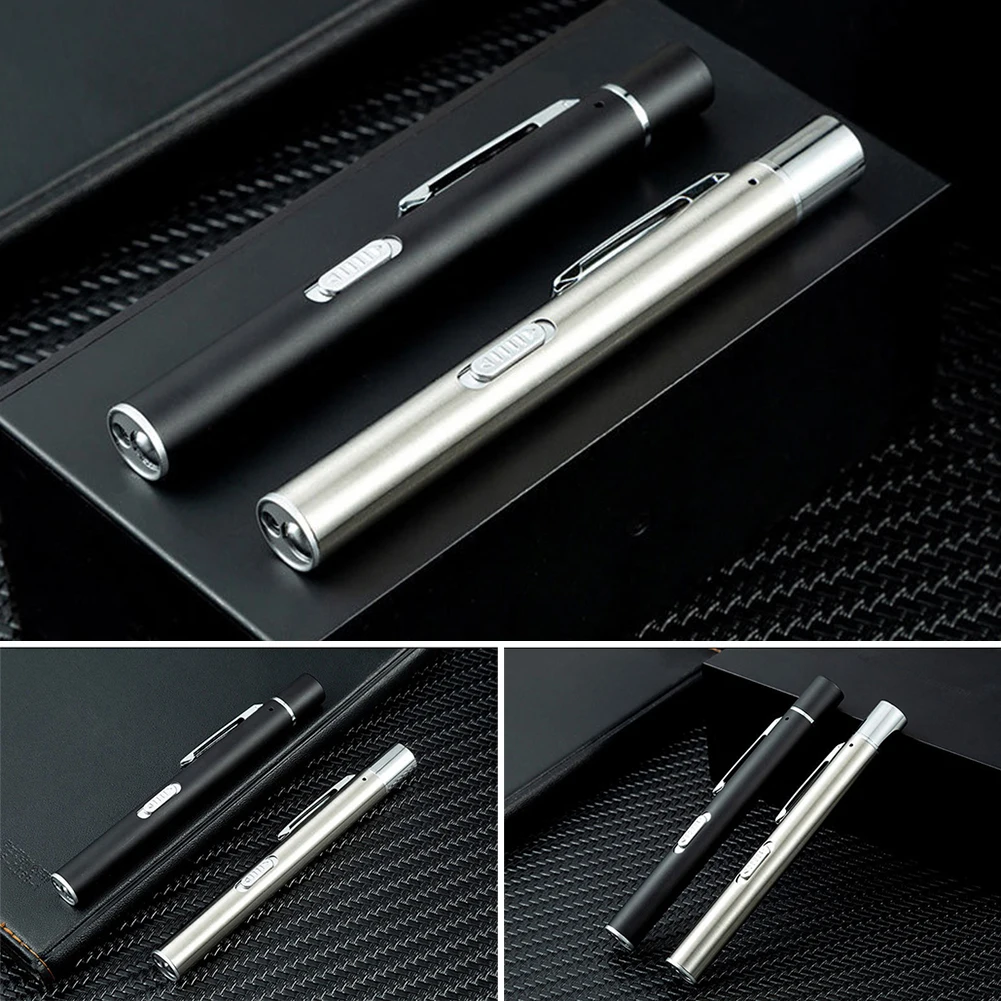 Compact LED Medical Examination Pen Light with Pupil Gauge