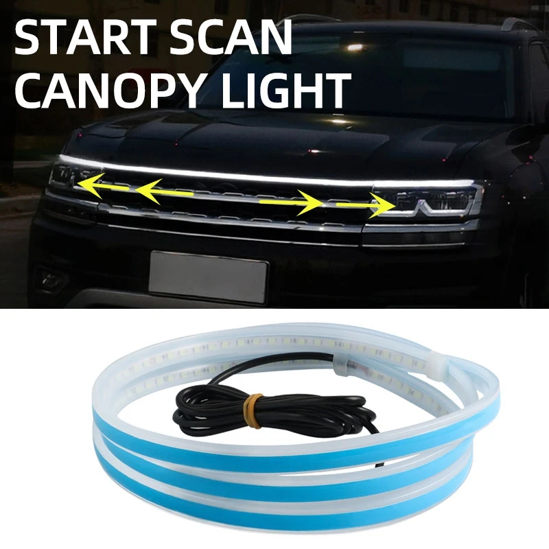 MEXUAN LED Start Scan Car Hood Light Strip Flexible Decorative Ambient