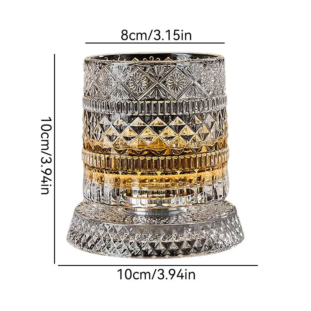Luminous Rotating Whiskey Glass Elegant Whiskeys Cup Crystal Glass Drinkware for Parties for Cocktail Party Drinking Glass - 6