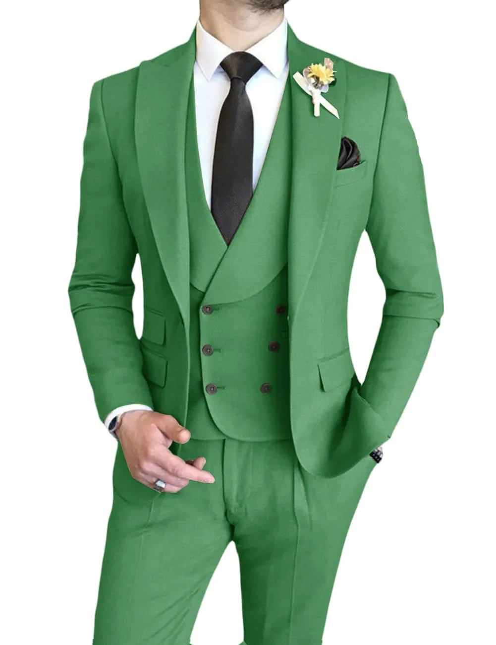 Men Suit (Jacket+Vest+Trouser) Hight Quality Groom Wedding Dress Formal Business Banquet Slim Fit Blazer Male 3 Piece Pant Suits