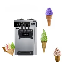Machine à glaces commerciale automatique de table 20-22L/h, 3 saveurs, pour yaourts et glaces molles, prix professionnel 6