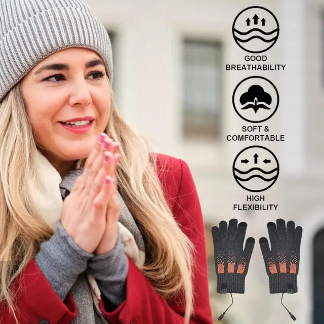 Gants Chauffants Électriques Rechargeables Usb Gants Chauffants Électriques  Hiver Moto Chauffe-mains Chauds Écran Tactile Chaud Gants De Vélo  Imperméables, Livraison Gratuite, Retours Gratuits