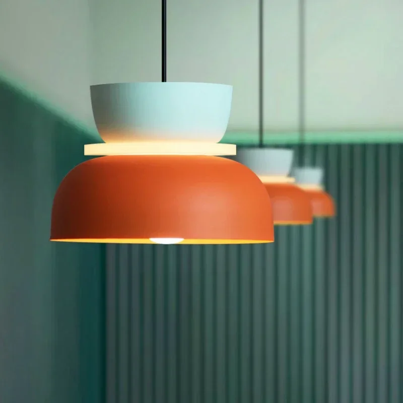 Modern Macaron Pendant Lamp Led Chandeliers Hanging Light Living Study Bar Dining Room Bedside Bedroom Lighting Decor Furniture 3