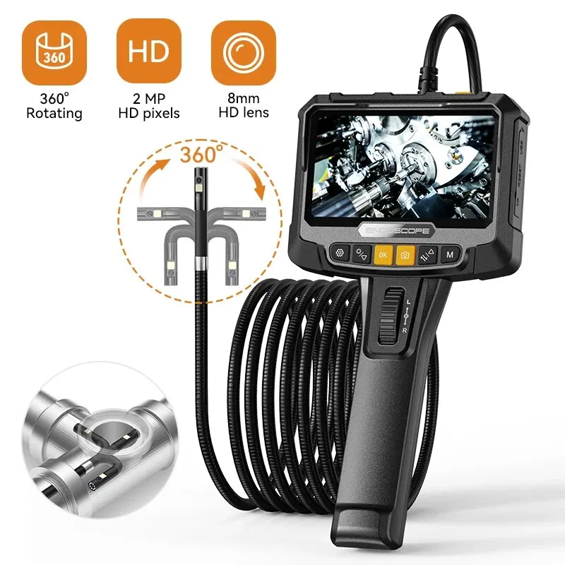 Endoscope Inspection 1080P - Diamètre 8mm, Câble 100m - Angle 70° - Neuf