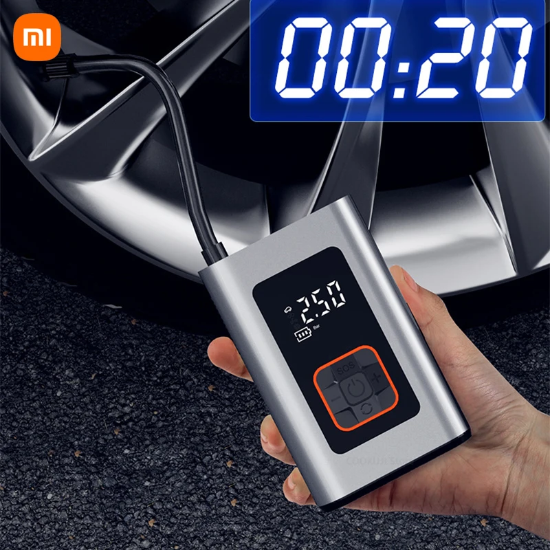 

Электрический насос Xiaomi, портативный воздушный мини-насос со светодиодной подсветкой, умный цифровой датчик давления для велосипеда, мотоцикла, автомобиля, шин, футбольного мяча