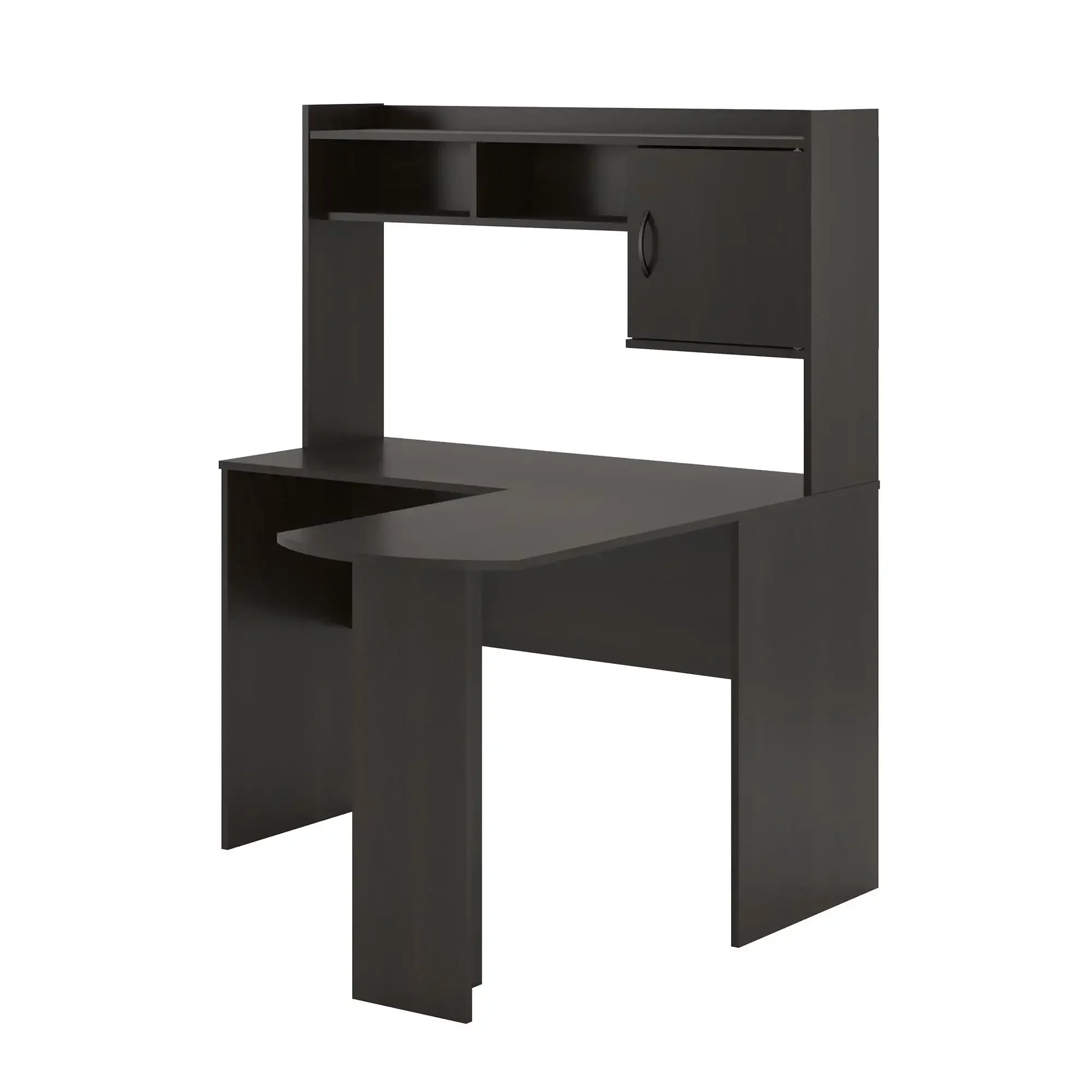L-Shaped Desk with Hutch, Espresso 6