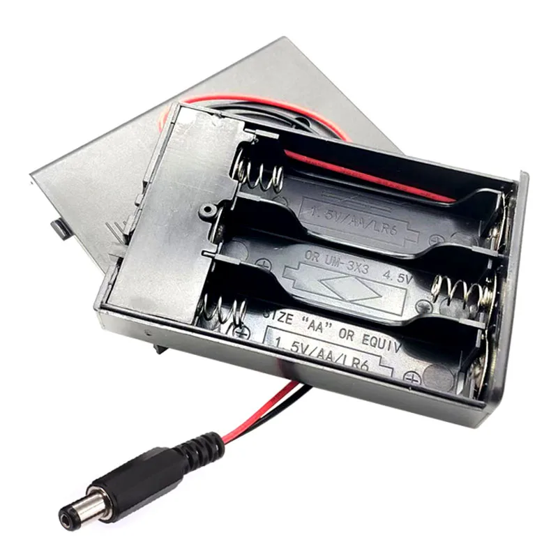 3 * AA DC power plug series with side switch and cover battery holder AA4.5V battery box