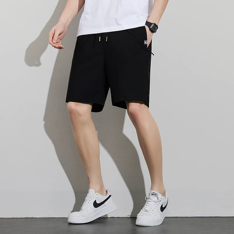 Elegant Fashion Harajuku Slim Fit Ropa Hombre Loose Casual Shorts All Match Sports Shorts Solid Pockets Straight Leg Shorts