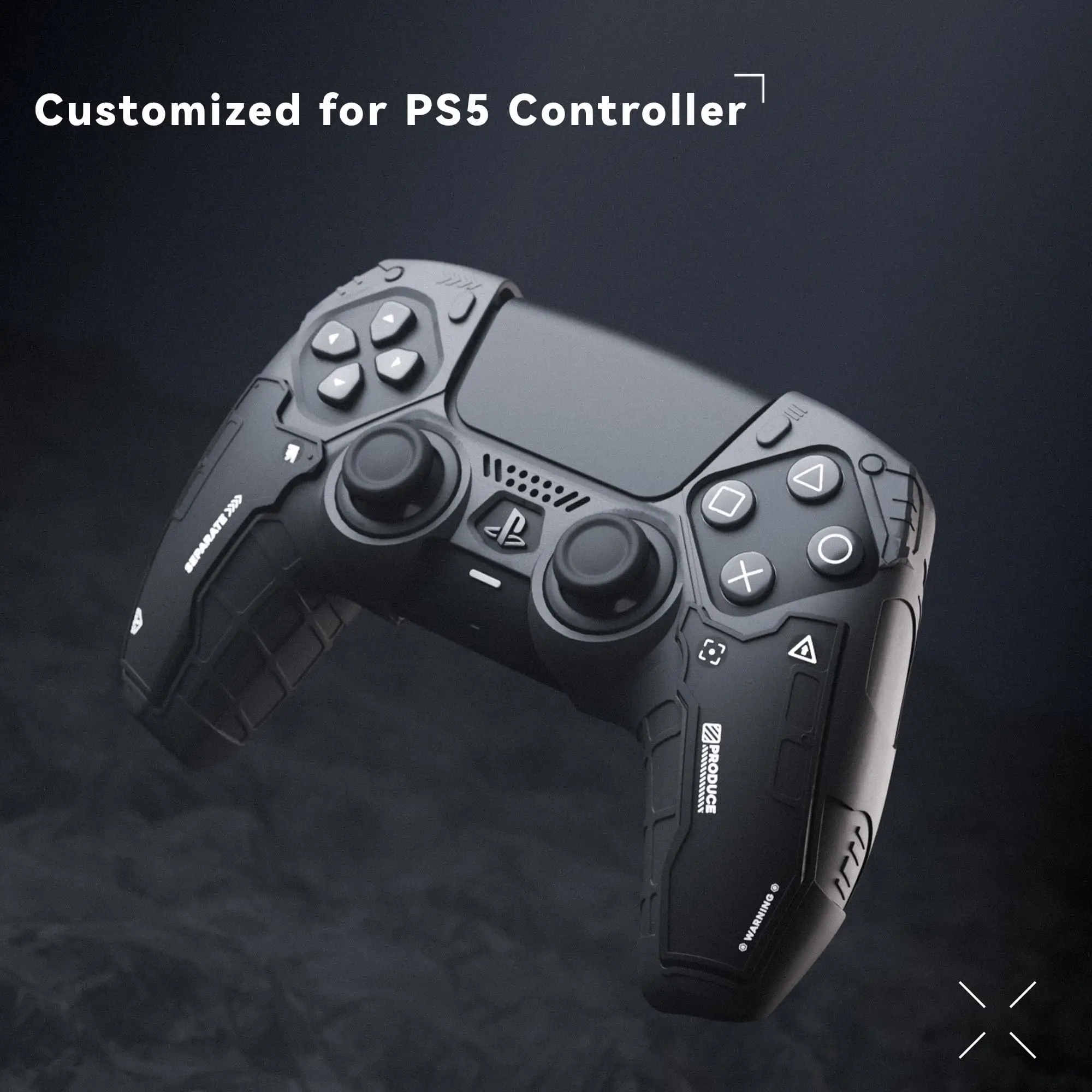 Enhanced Black Controller Skin Set with Thumb Grips and Stickers - Protective Cover