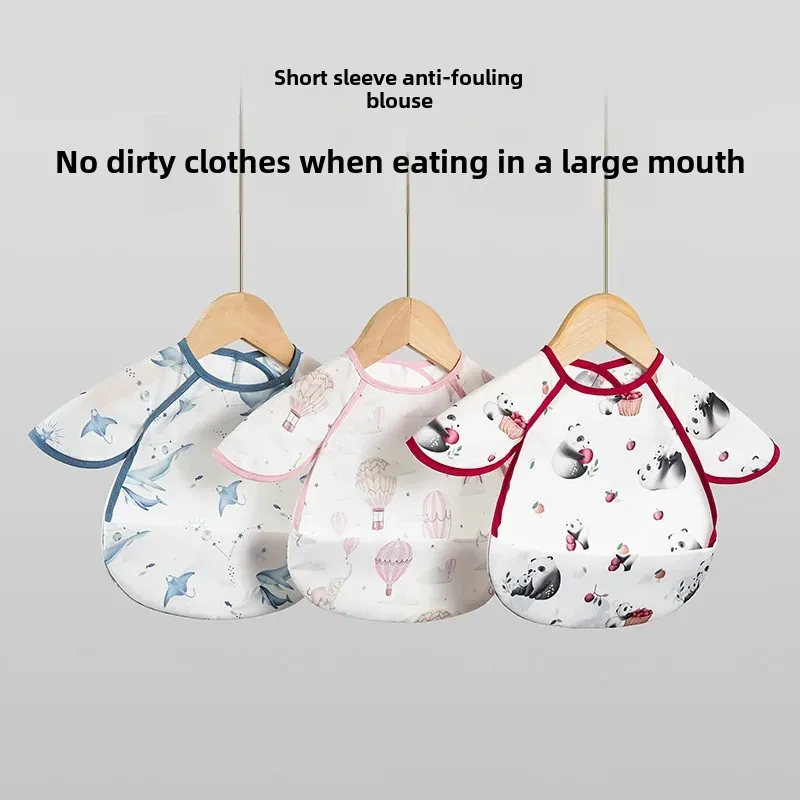 Waterproof Baby Bibs Angel Wings Danish Wheat Eating Bibs Non-washable Feeding Smock For Infants And Toddlers
