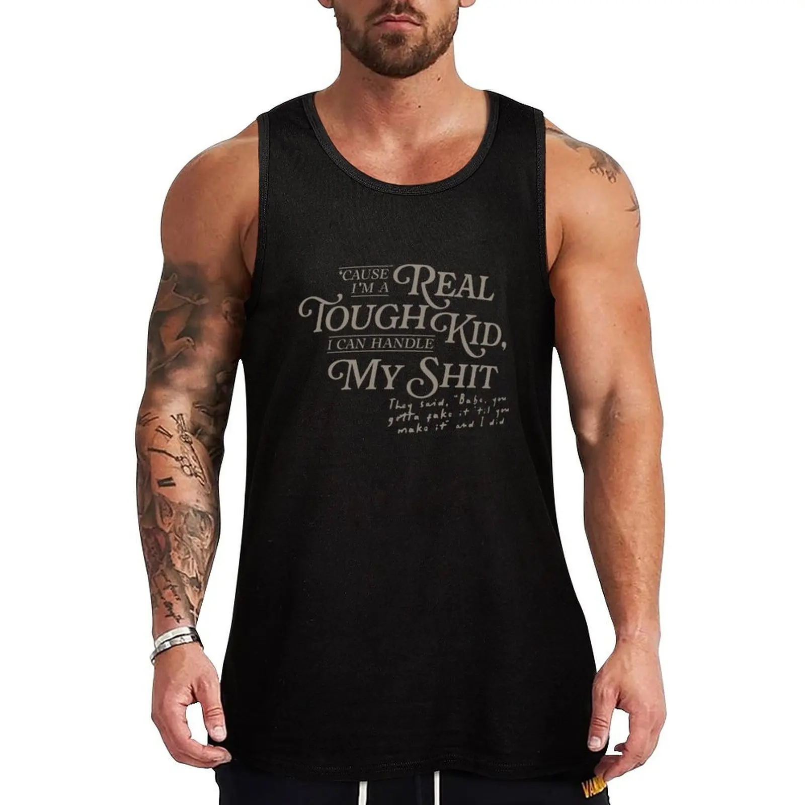 I'm A Real Tough Kid The Tortured Poets Department Tank Top cotton t-shirts man sleeveless man shirts Short sleeve
