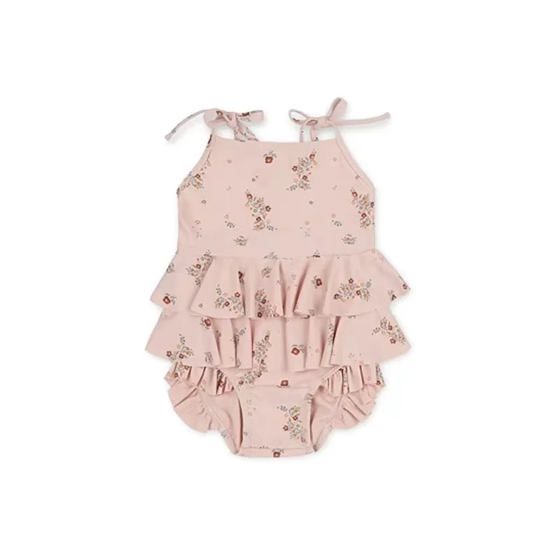 One-Piece Swimsuit for Baby Girls, Summer Swimming Wear with Flower Printing, Infants, ,