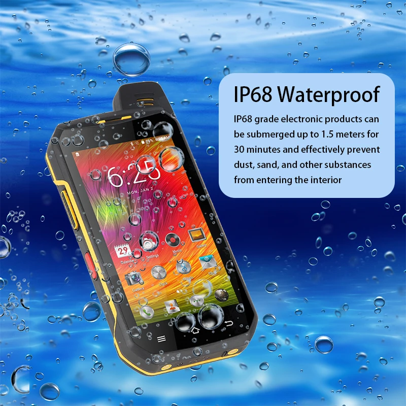 UNIWA B6000 Cellphones Zello PTT Walkie Talkie IP68 Waterproof Smartphone Android 6.0 4GB+64GB 5000mAh  Octa Core SOS Button NFC