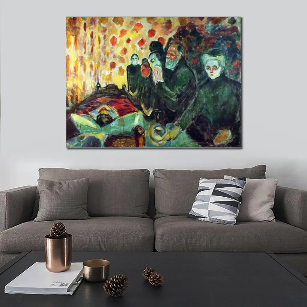

Abstract Paintings by The Deathbed Edvard Munch Artwork Hand Painted High Quality