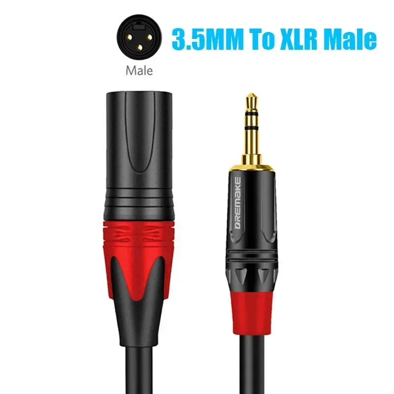 3.5mm〜xlr 3ピンマイクケーブル,1/8バランスクライト,ステレオ