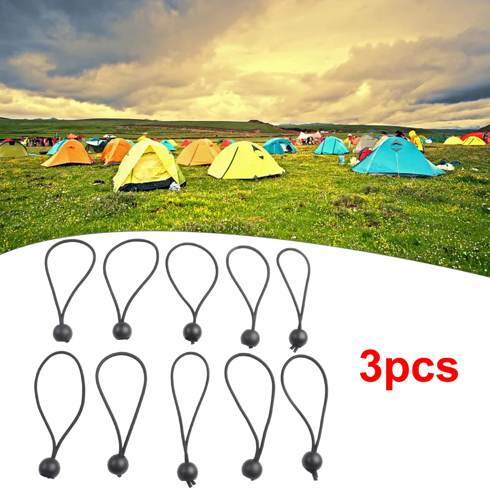 

30pcs Tent Elastic Ties Ball Tarpaulin Tied Rope 15cm Tensioner Tie Outdoor Accessories For Tents Canopies Sleeping Bags