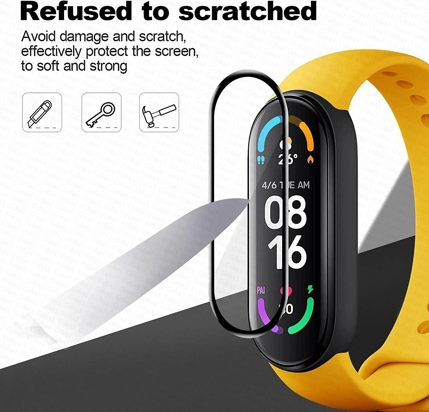 10D Film Glass for Xiaomi Mi Band 8 7 6 Screen Protector Miband 6 5 4 Smart Watchband Full Protective Cover Case Strap Bracelet