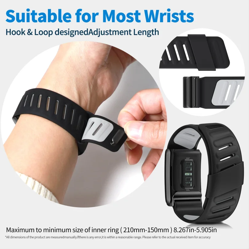 SportFlex Wrist Band Soft-Touch Silicone Waterproof and Sweatproof Replacement Band Compatible for WHOOP 4.0 HRM 5