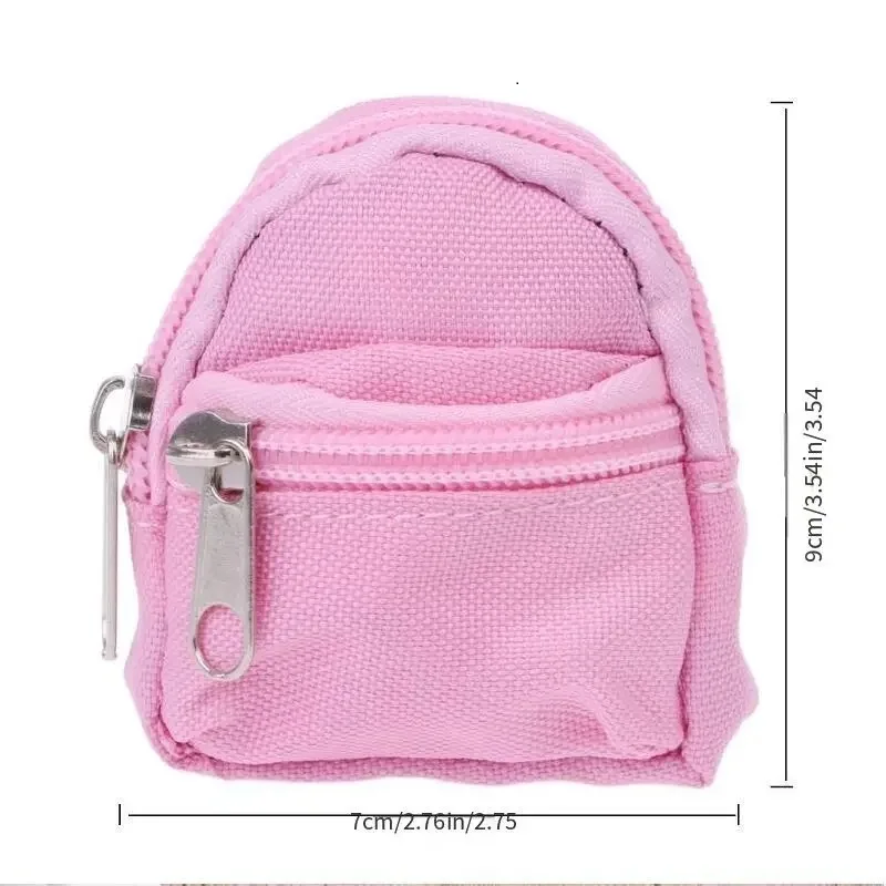 Doll Backpack Doll Clothes Accessories Zipper Canvas Style for 11.8inch Babies BJD Doll Accessories Bag,Babie Dollhouse Ministur 4