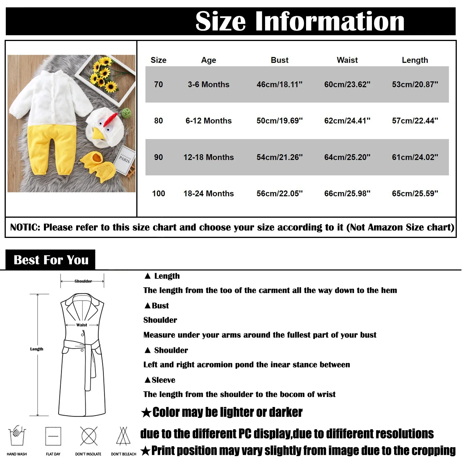 3Pcs/set Baby Chicken Chick Costume for Boys Girls Halloween Easter Fancy Dress Jumpsuit with Shoes Infant Fleece Rompers