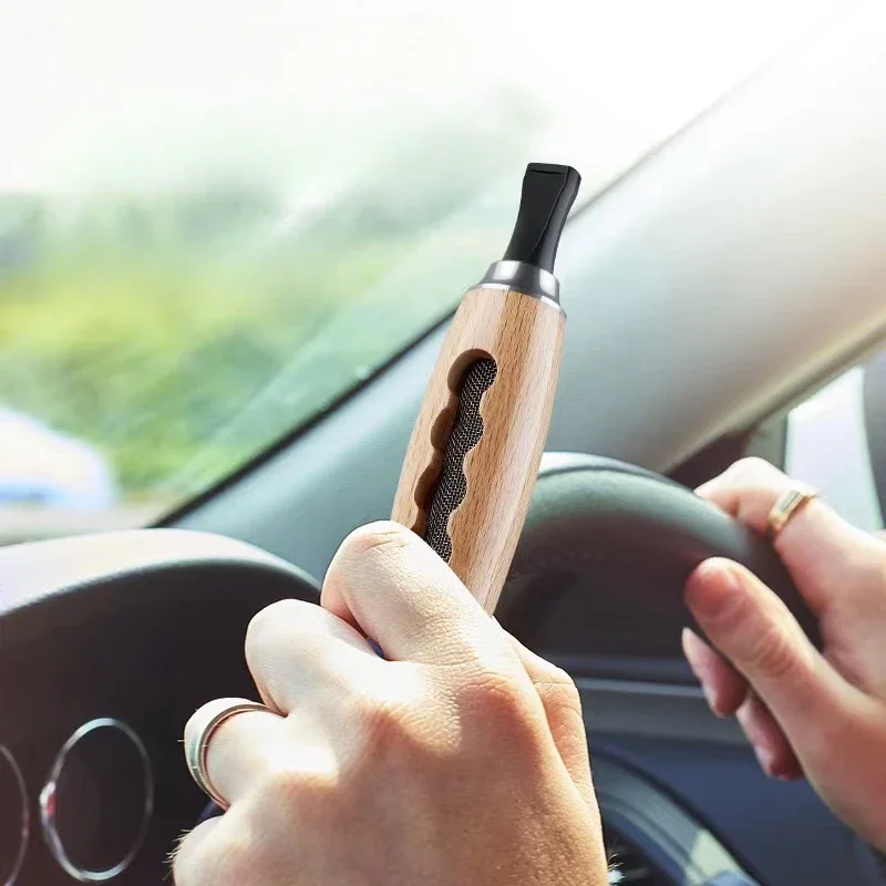 Charging Lighter Vintage Wood Grain Creative USB Tungsten Coil Lighter Car Portable Ash Collection Anti-dirty Cigarettes Filter Charging lighter