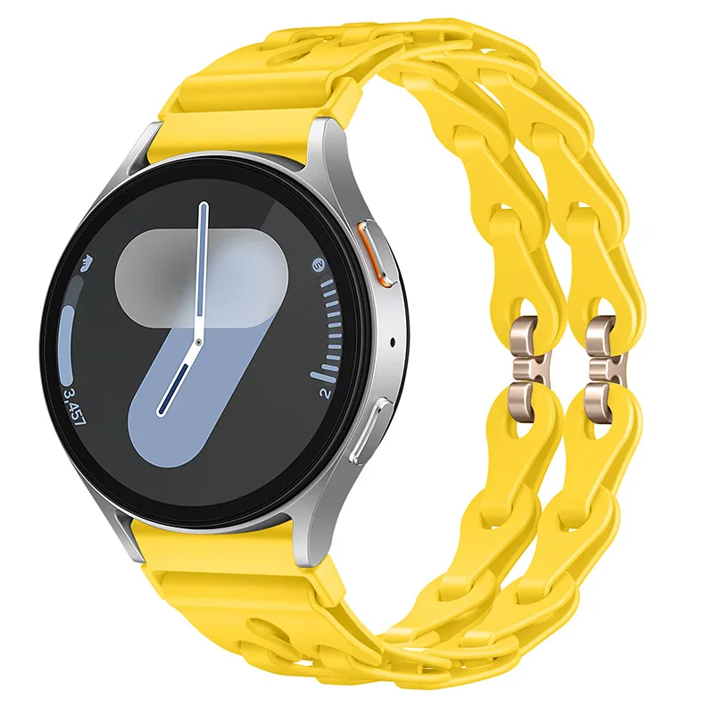Silicone Chain Strap - 20mm/22mm Versatile Smartwatch Bracelet
