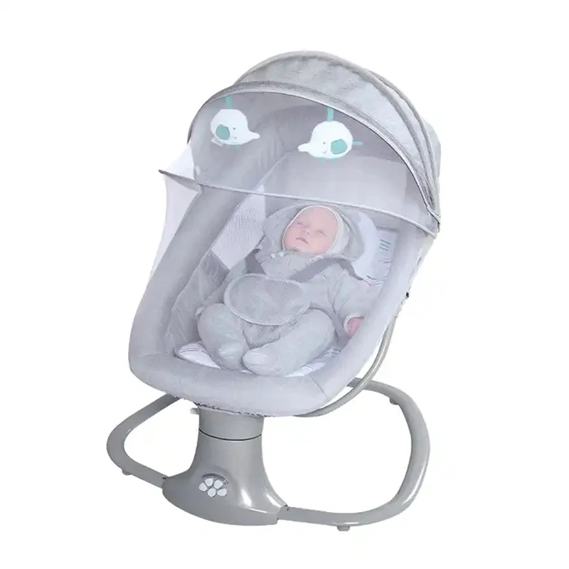 كرسي هزاز كهربائي فاخر متعدد الوظائف لحديثي الولاد...