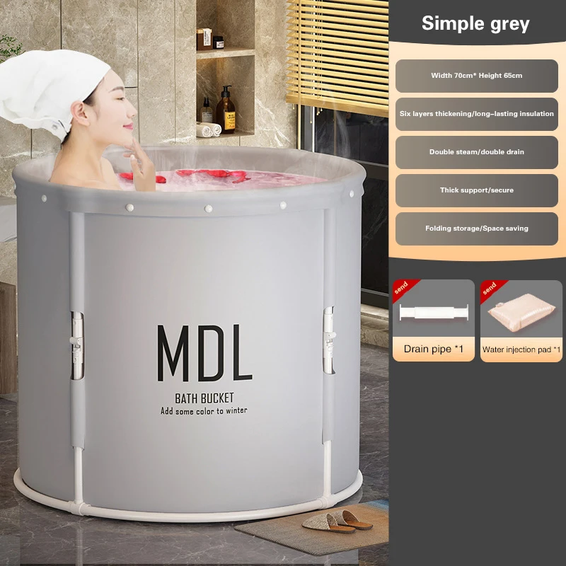 

Portable Bathtubs and Hot Tubs for Adults Installation-Free Household Children's Bathtub Thickened Whole Body Adult Bath Bucket