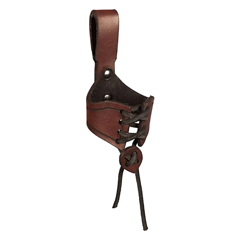 G92F Horn Shaped Mug Cover Medieval Mug Cup Holder Horn Cup Sleeve Beer Holsters Belt 4