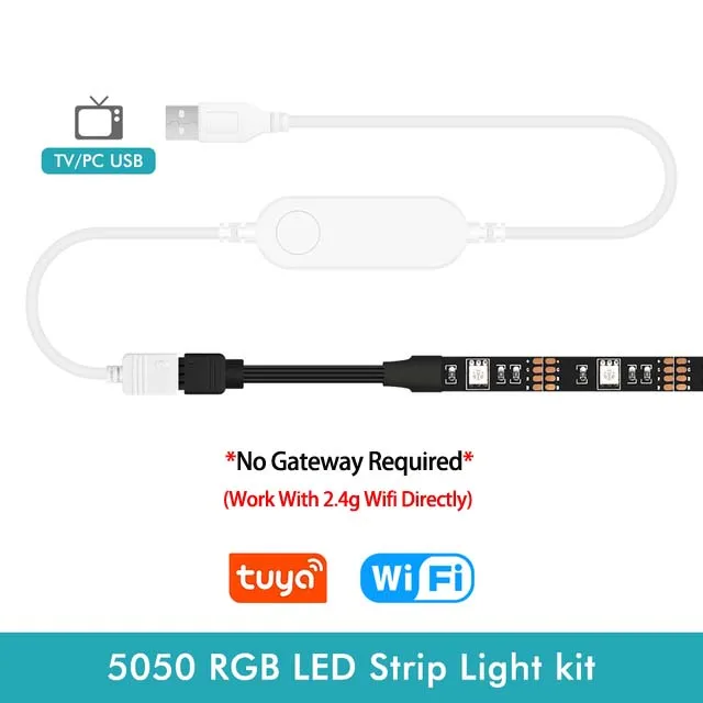 Akıllı Zigbee USB Led Işıklar Tuya Wifi RGB led Şerit DC5V 5050 Akıllı Led TV Arka Aydınlatma Wok Alexa Google Home ile