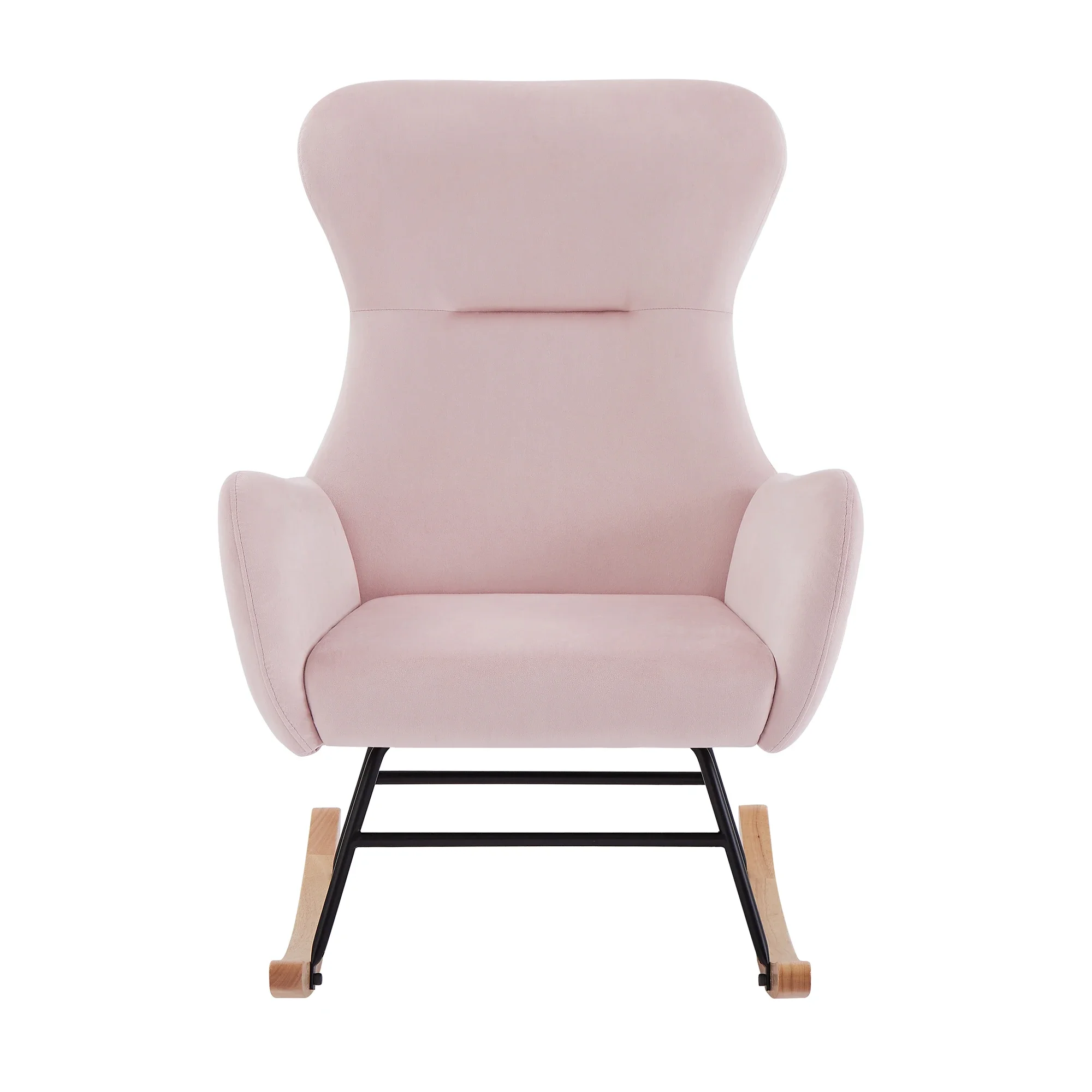

Pink velvet rocking chair