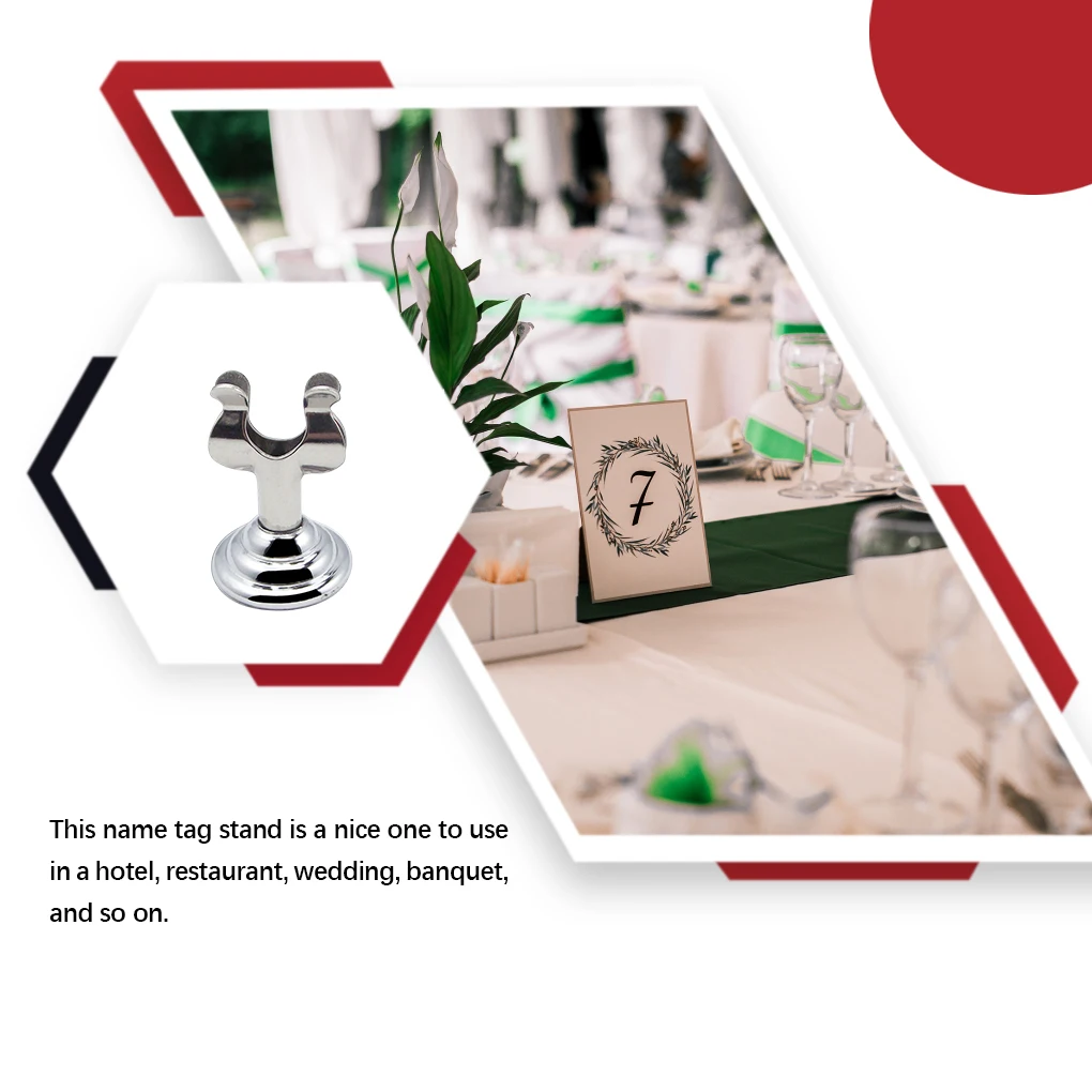 Restaurant Table Number Plate Holder Wedding Ceremony Engagement Name Card Stand Message Note Stainless Steel Clip Decoration