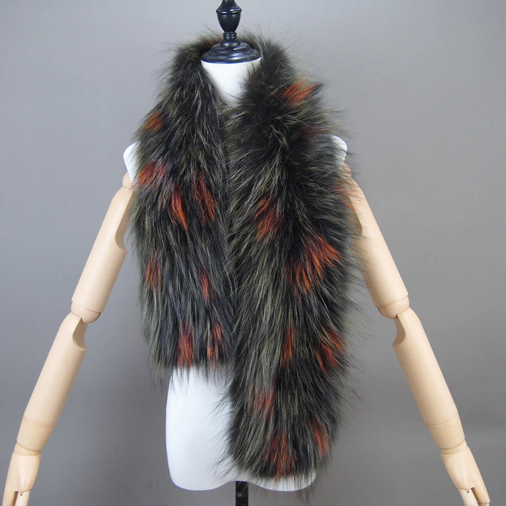 Women Real Fox Fur Scarf Fashion Lady Winter Warm Soft Knitted Real Fox Fur Neckerchief Quality Natural Ring Scarves