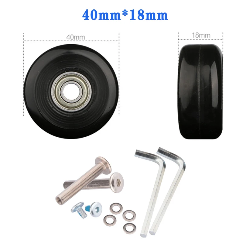 Roue de remplacement avec valise pour bagage, 2 pièces 7.6cmx6.7cmx7