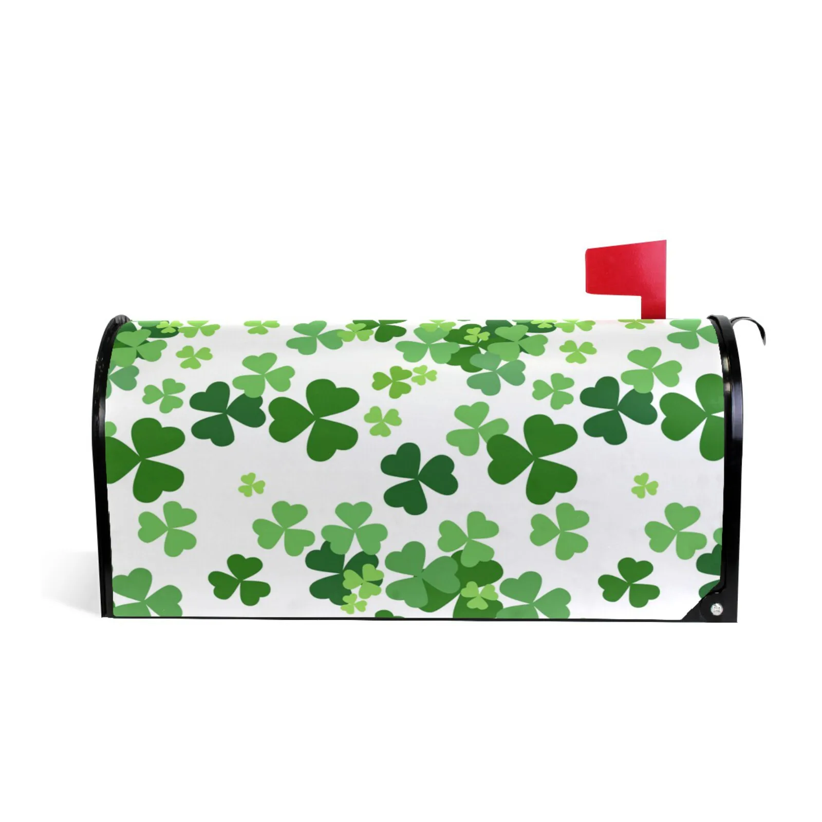 Green Shamrocks Waterproof PVC Magnetic Mailbox Cover Wrap Farmhouse Garden Decor Letter Post Box Cover Protect Standard Size