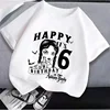 2025 New  Wednesday Addams Children Clothing Anime Summer Girls Birthday Number T-shirt Cartoon Clothes Kids Top Gift New 1