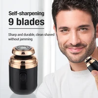 Mini Washable Electric Razor Travel Razor Type-c Charging Capsule Shaver Nose Hair Trimming Double Ring Knife Net 2