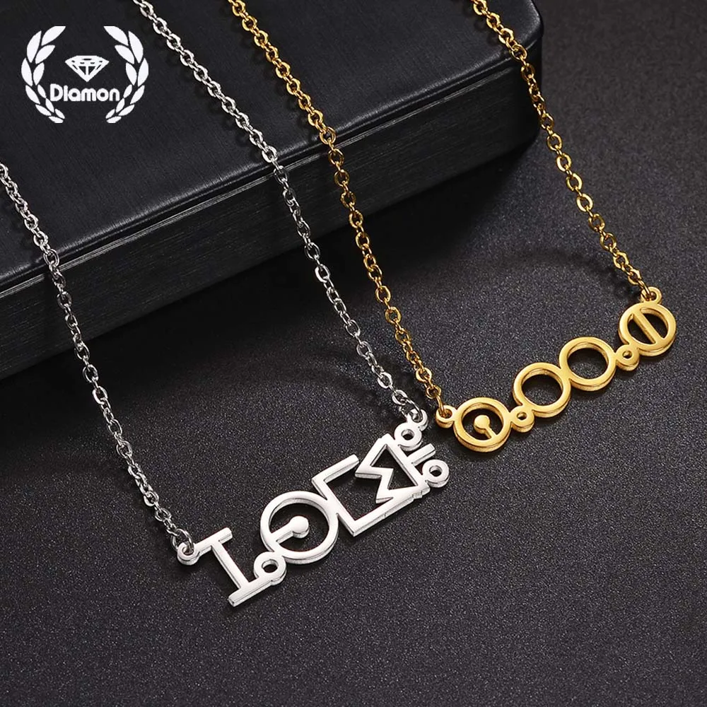 

Diamon New Personalized Custom Name Necklace Stainless Steel Jewelry Letter Chock Chain Nameplate for Women Men Jewelry Gifts