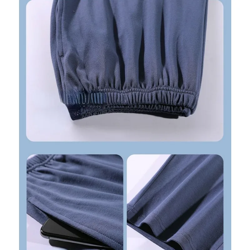 2024 New Pajama Men Spring Autumn Long-sleeved Cotton Sleepwear Loose Plus Size Simple Homewear Suit V-neck Loungewear