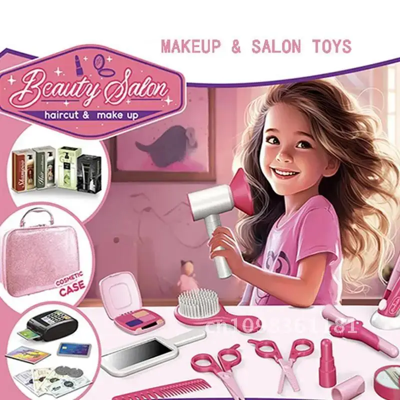 Stylist Accessories Hairdresser Role Playing Toy Set Gifts Hair Stylist Beauty Salon Toy Kids Barber Set Gift for Boys And Girl