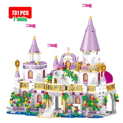 Blocs de construction de poupées, château de princesse, maison magique de luxe pour enfants, 731 pièces 