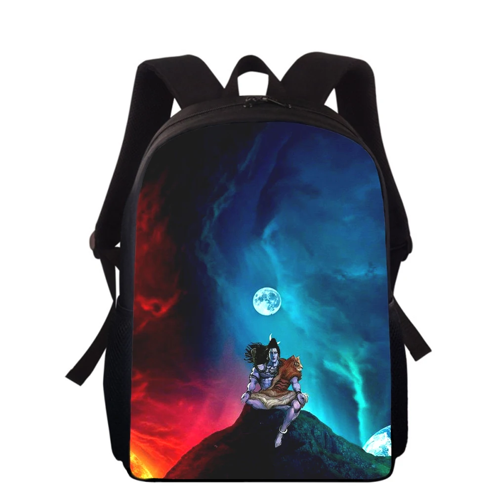 Shiva 15” 3D Print Kids Backpack Primary School Bags for Boys Girls Back Pack Students School Book Bags