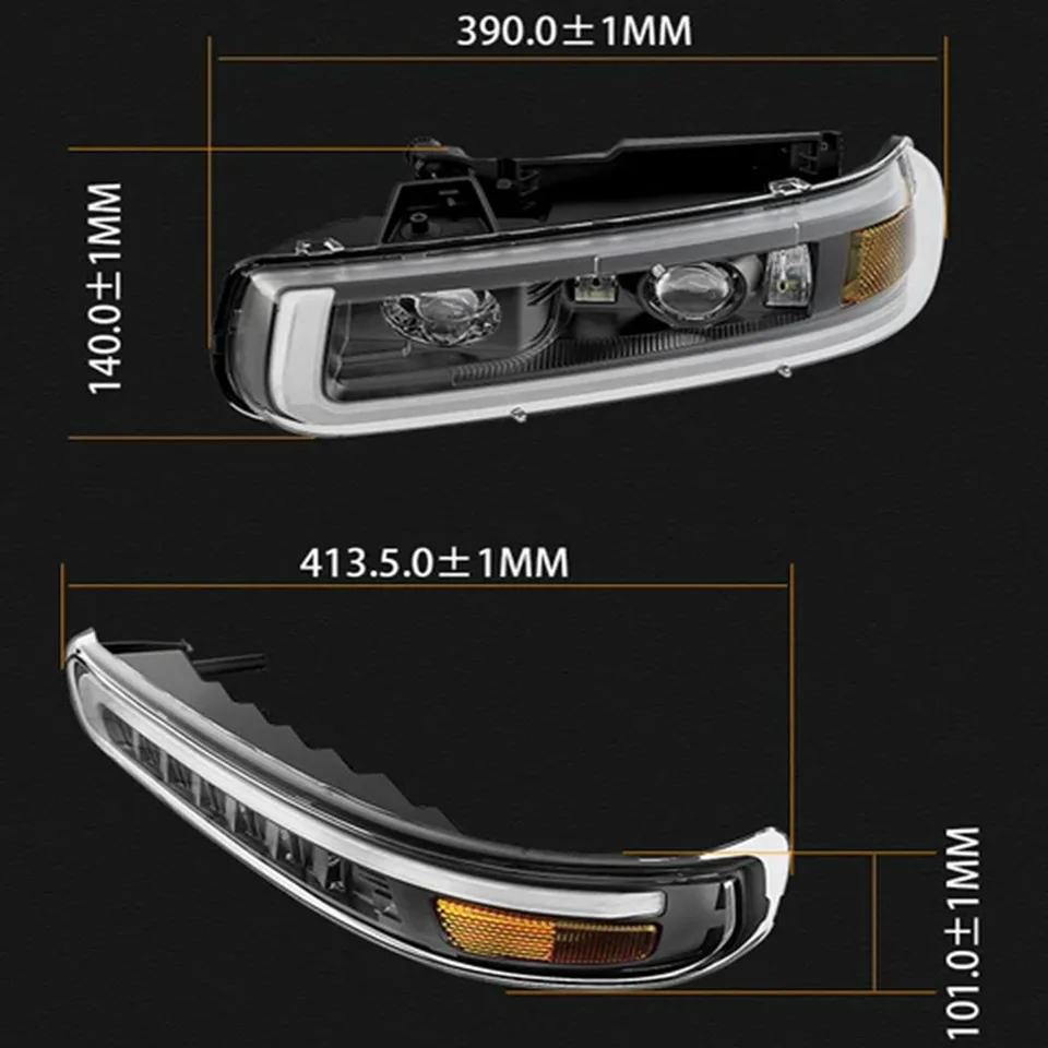 1992〜1999サバーバン、タホ 、ヘッドライトセット Amazon | DWVO LEDヘッドライトアセンブリ 1990 1991 1992 1993